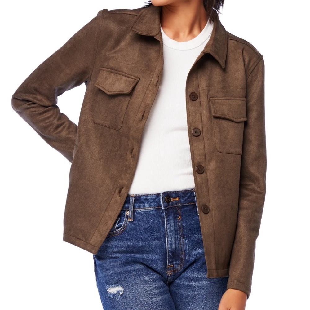 Glad you came faux suede Shacket